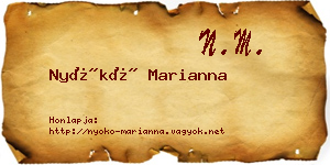 Nyókó Marianna névjegykártya